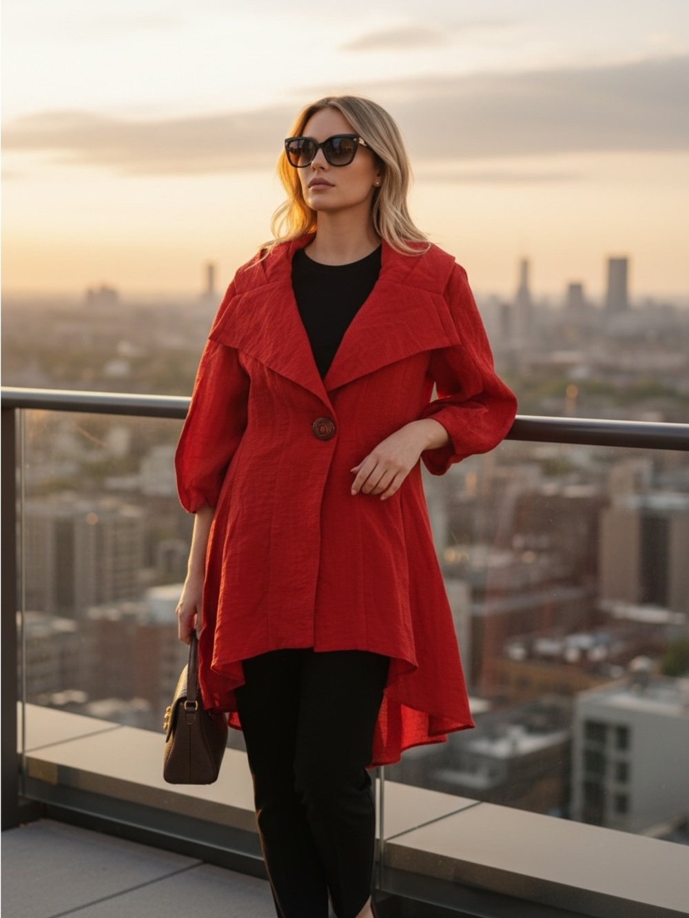 NWT $284 Song & Sung by Design Today red High-Low Jacket Size Small